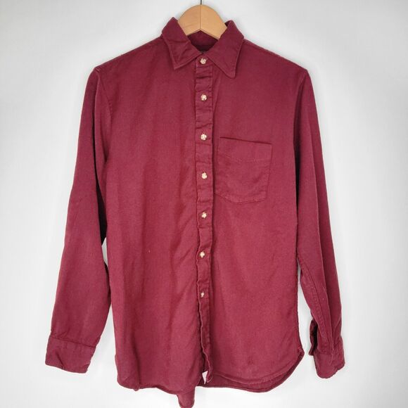 Vintage SIR PENDLETON Maroon Wool Button Down Shirt Size L Retro Warm *Flaw USA - Picture 1 of 7